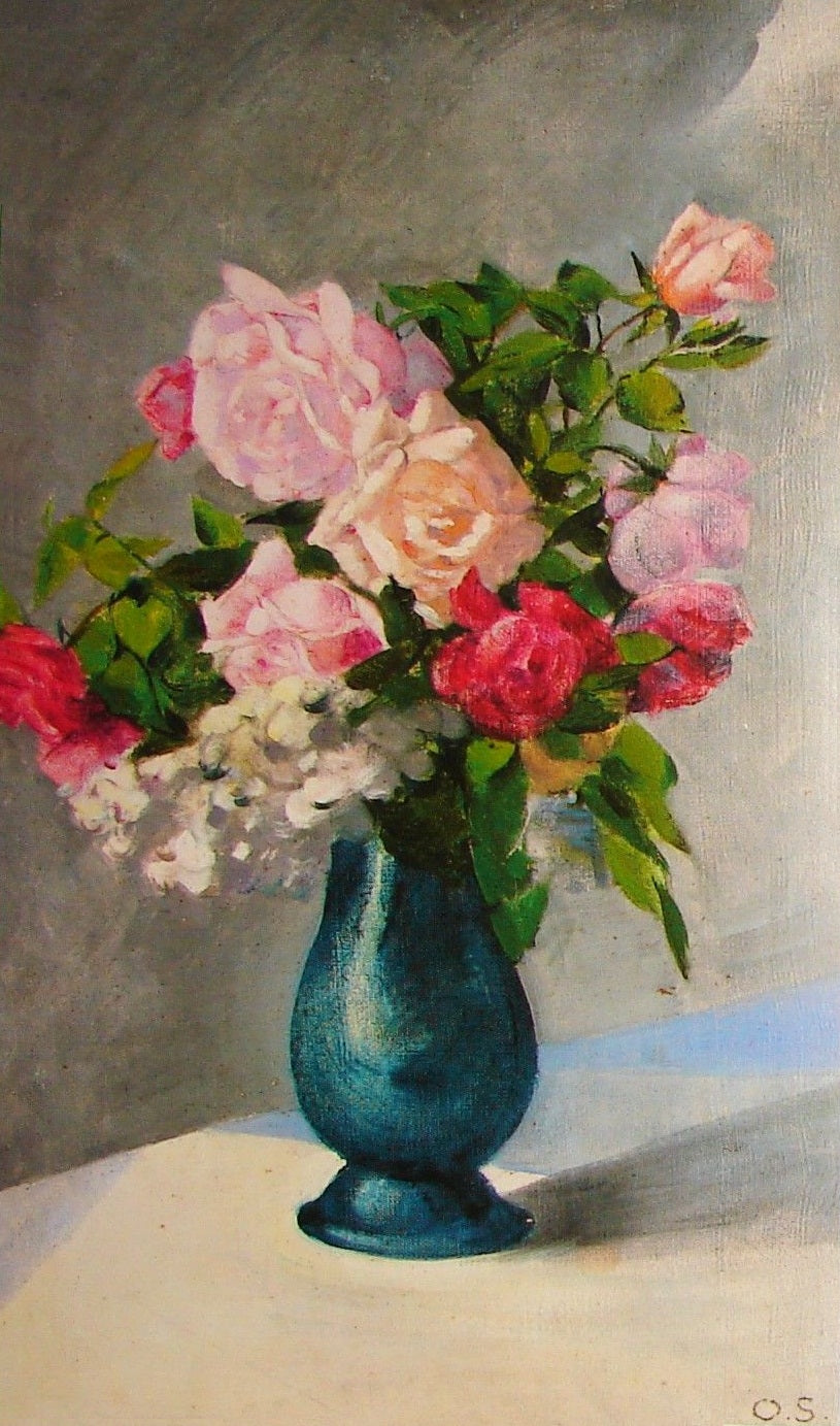 Un vase de glaïeuls et de dalias - Oskar Schlemmer image 1 reproduction réalisée par Alpha Reproduction