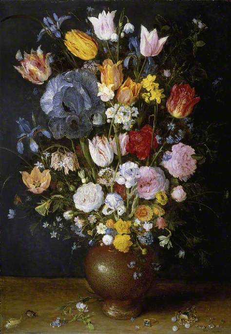 Un vase en grès rempli de fleurs - Jan Brueghel l'Ancien image 1 copie de tableau peinte à la main