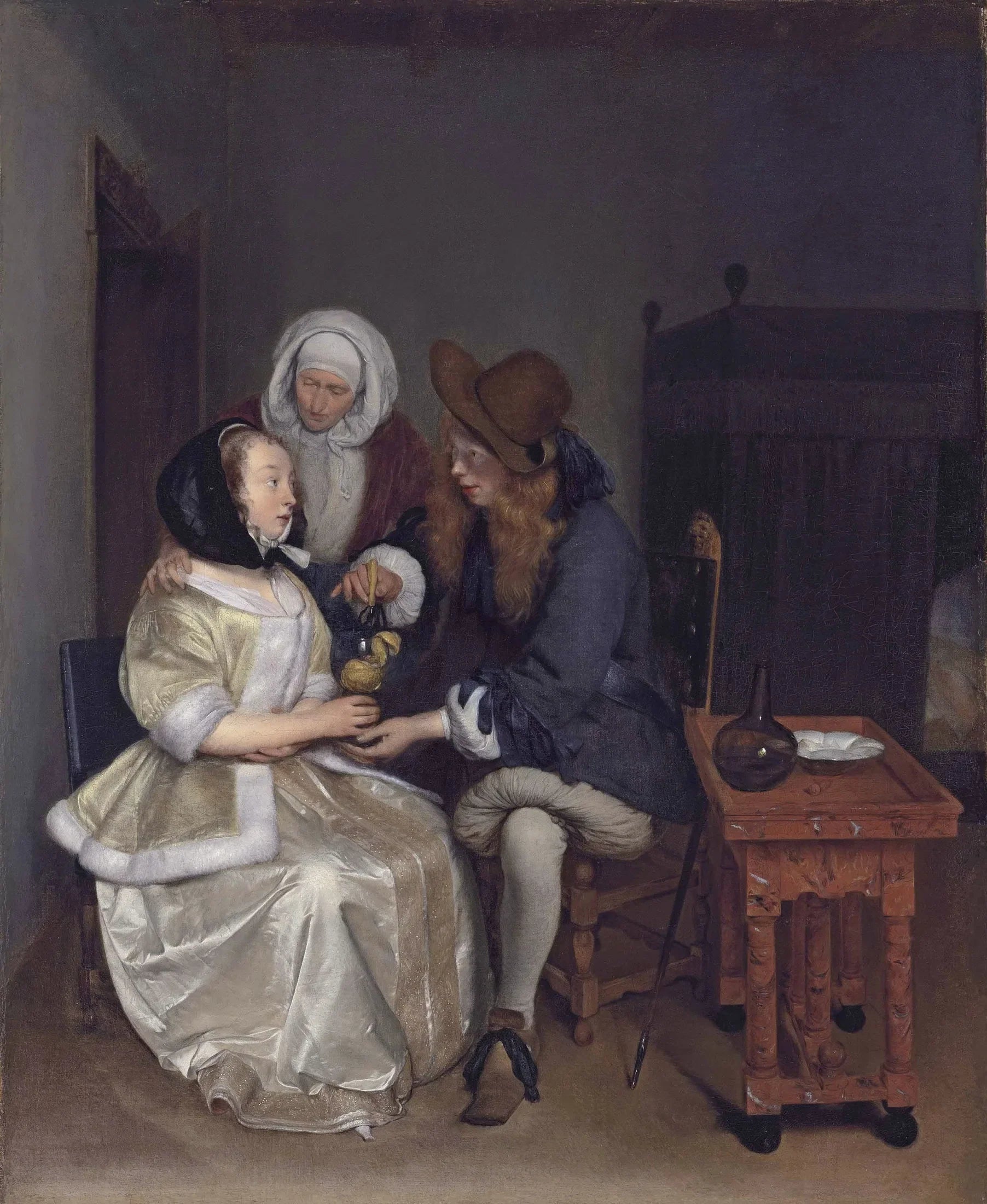 Un verre de limonade - Gerard ter Borch image 1 copie de tableau peinte à la main