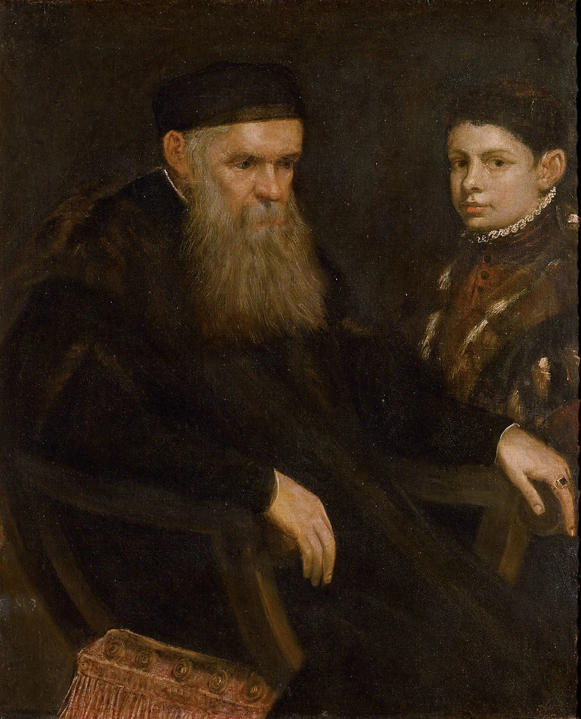 Un vieil homme et un garçon - Jacopo Tintoretto image 1 copie peinte à la main à l’huile