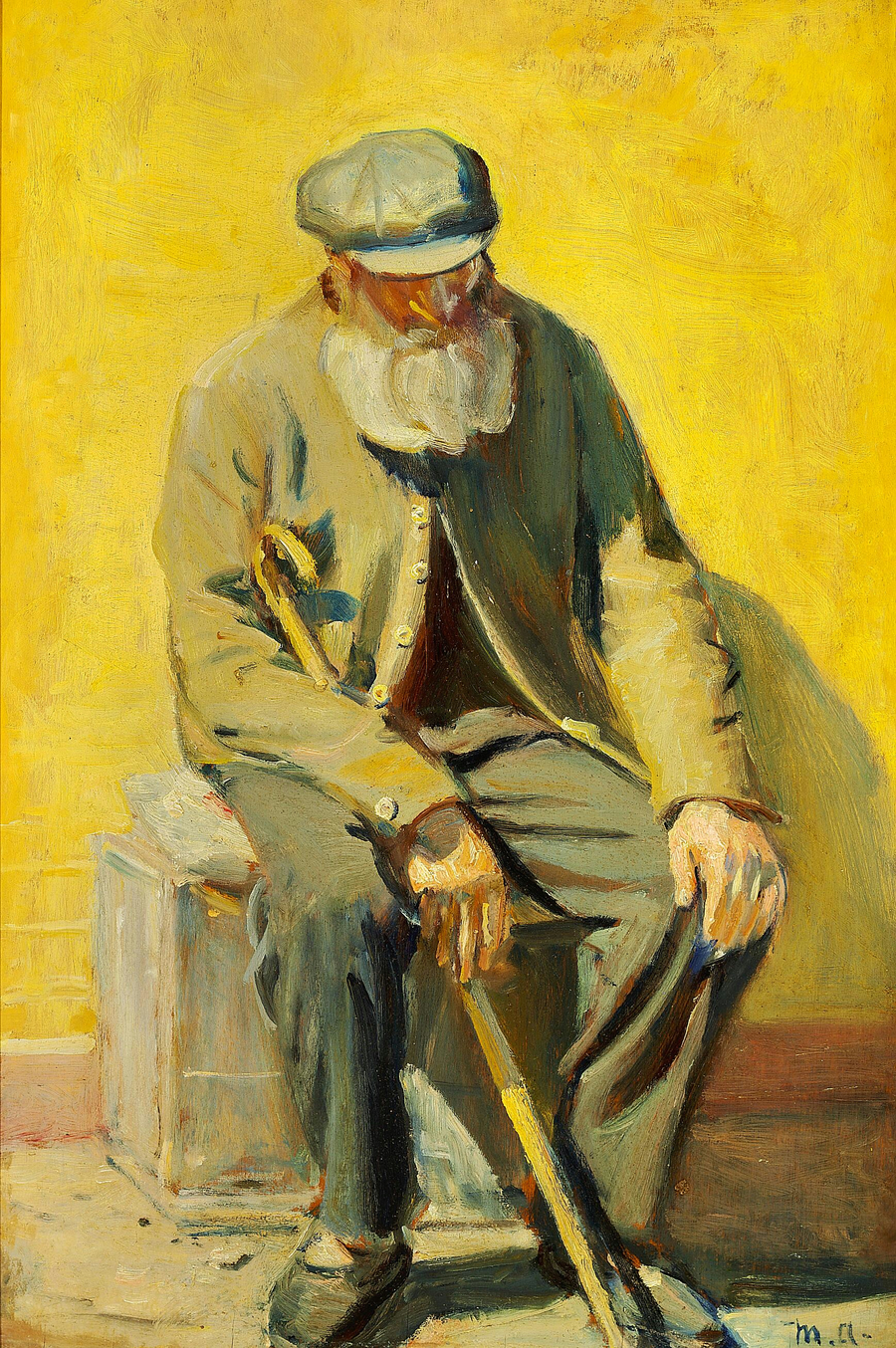 Un vieil homme se reposant au soleil. - Michael Peter Ancher