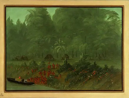 Un village Yahua - George Catlin image 1 tableau peint à l’huile sur toile