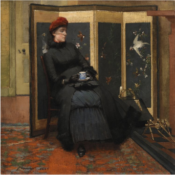Un visiteur - John Lavery image 1 reproduction réalisée par Alpha Reproduction