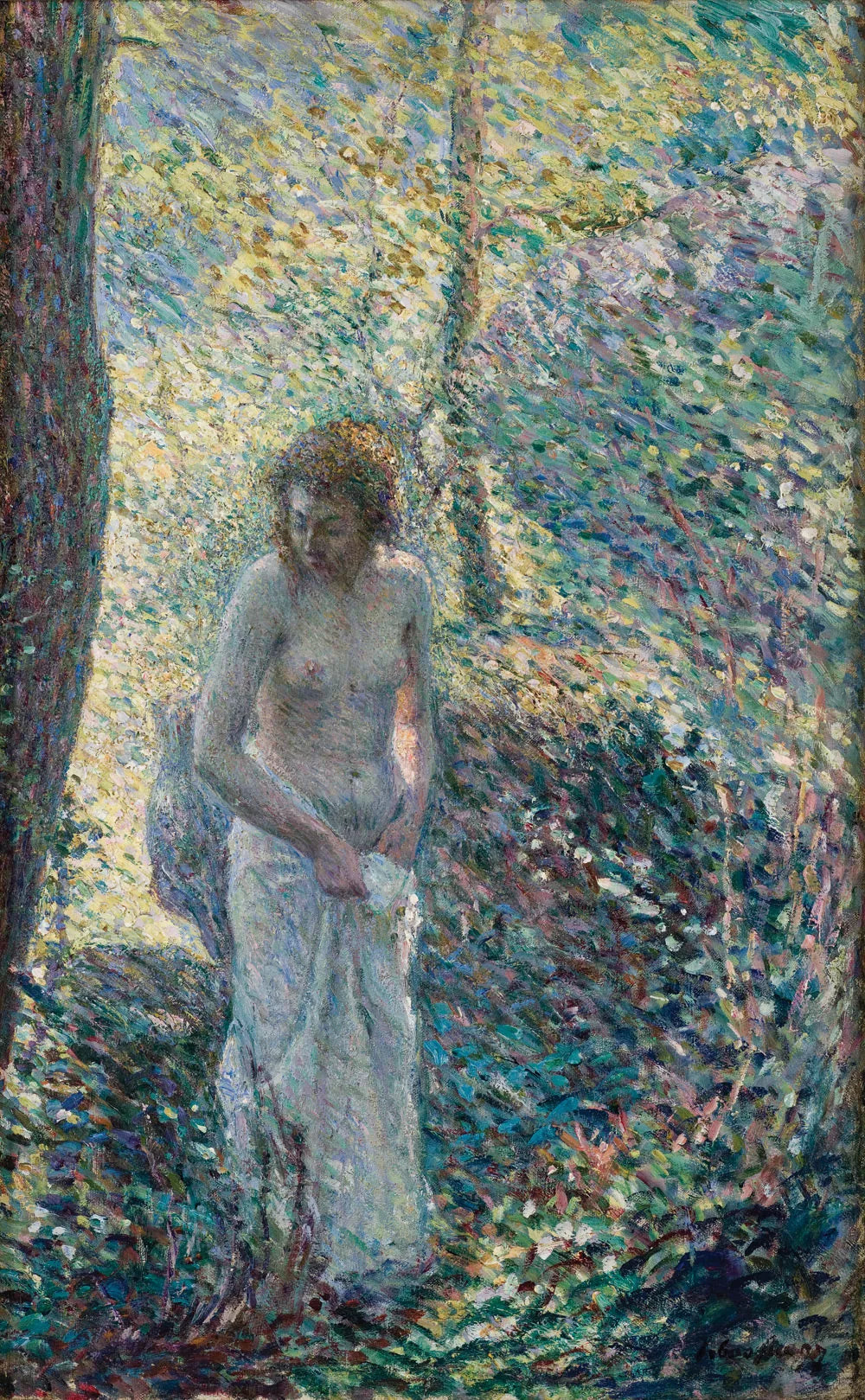 Una joven en el bosque - Henri Lebasque image 1 reproduction artisanale de tableau