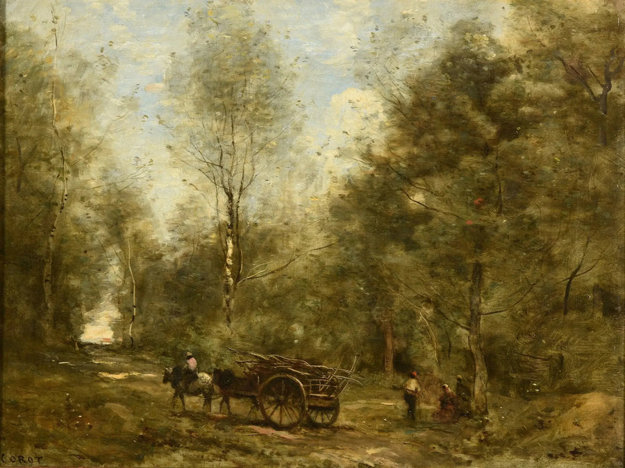 Une allée dans les bois de Wagnonville - Jean-Baptiste Camille Corot image 1 copie peinte à la main à l’huile
