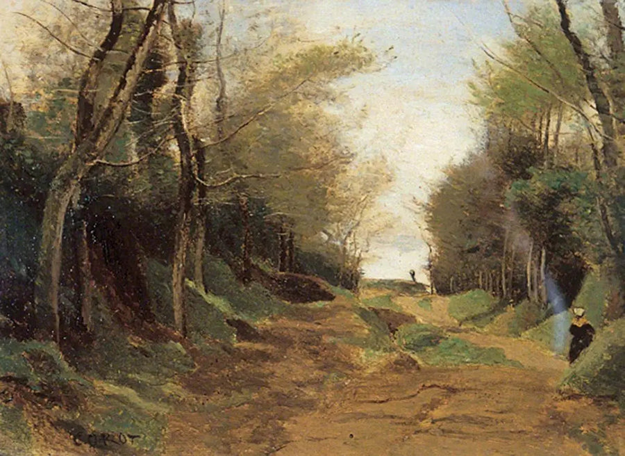 Une allée de bois du nord de la France. Automne - Jean-Baptiste Camille Corot image 1 tableau peint à l’huile sur toile