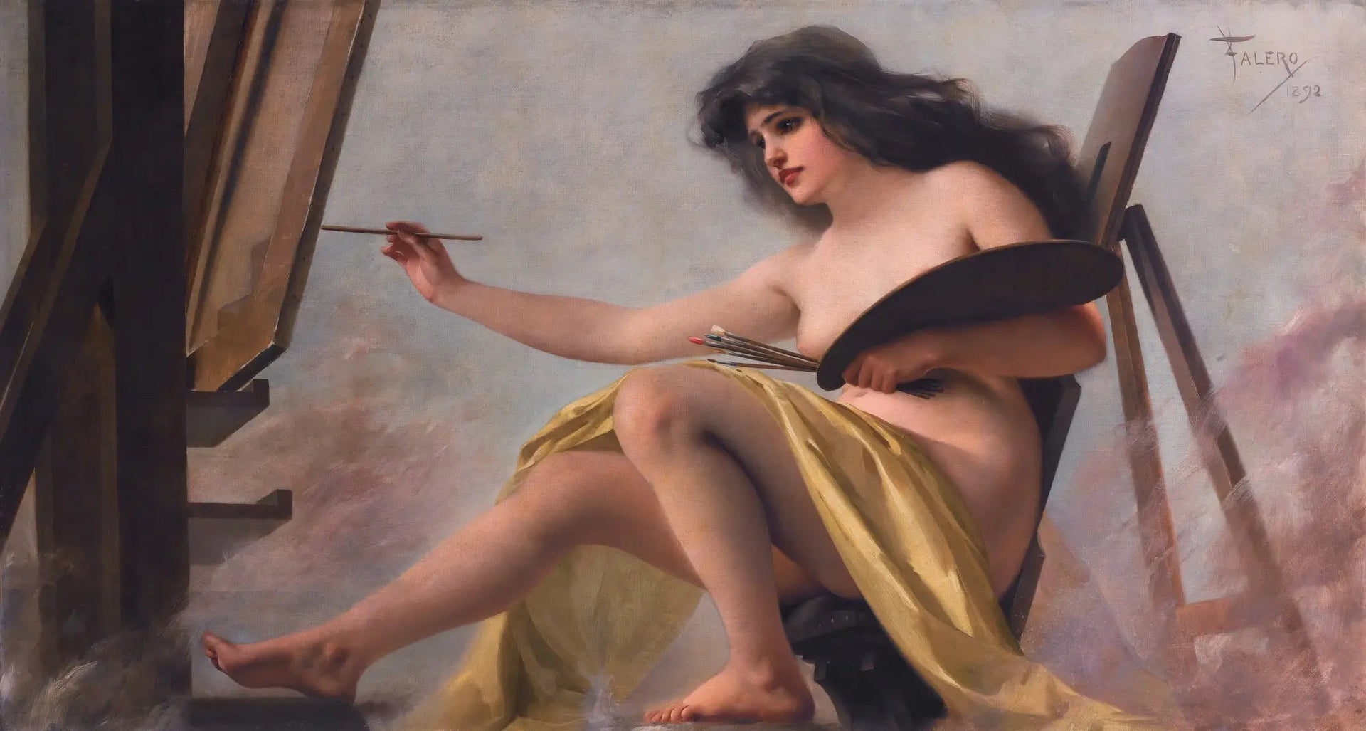 Une allégorie de l'art - Luis Ricardo Falero image 1 reproduction de peinture à l’huile