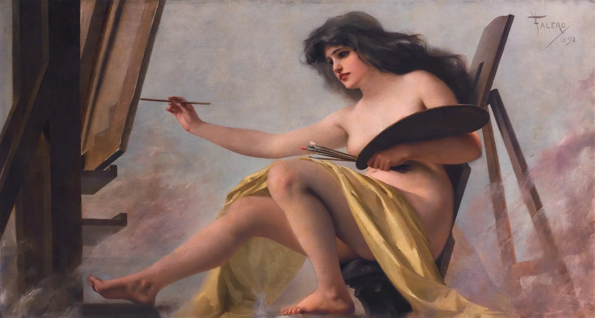 Une allégorie de l'art - Luis Ricardo Falero image 1 reproduction de peinture à l’huile