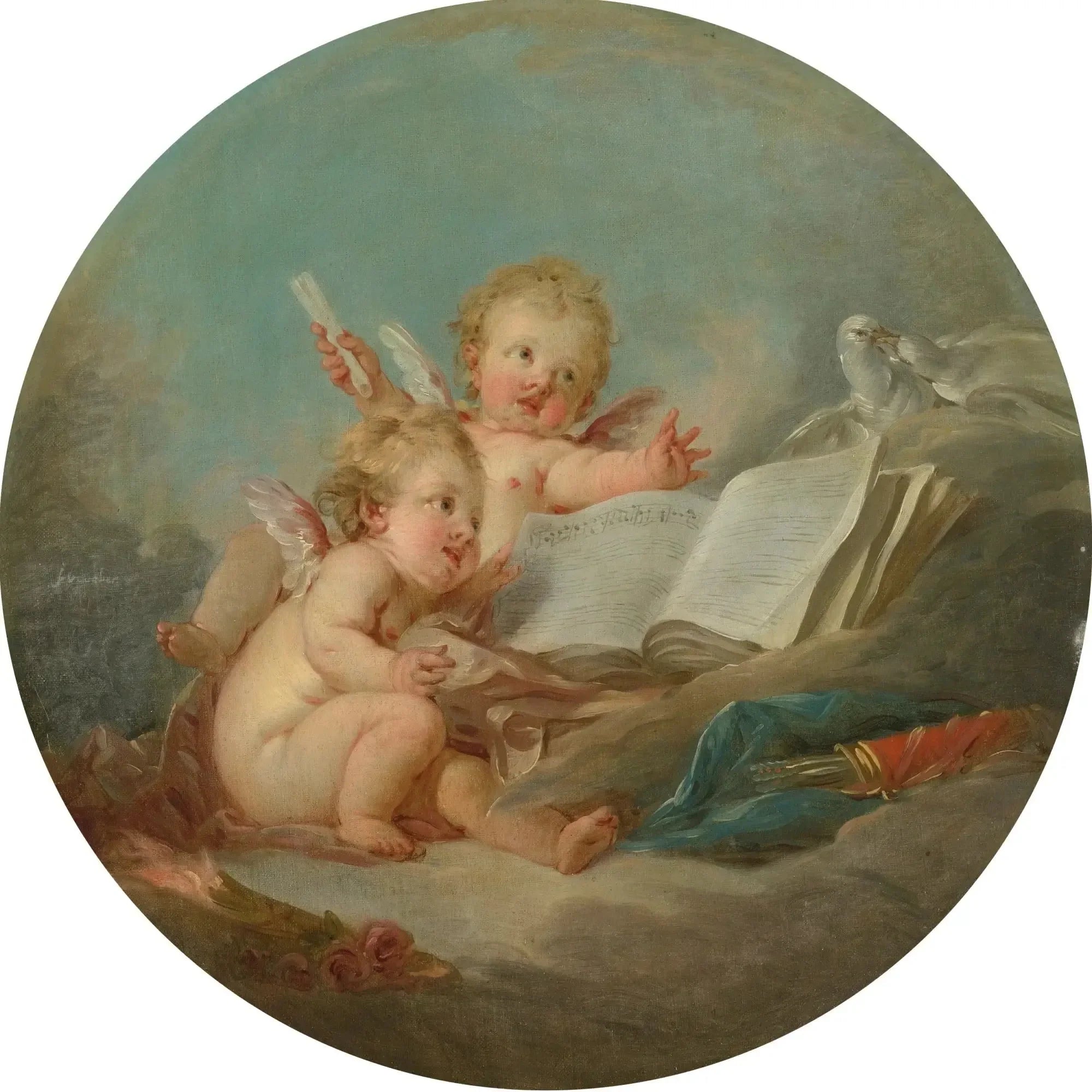 Une allégorie de la musique - François Boucher image 1 copie peinte à la main à l’huile