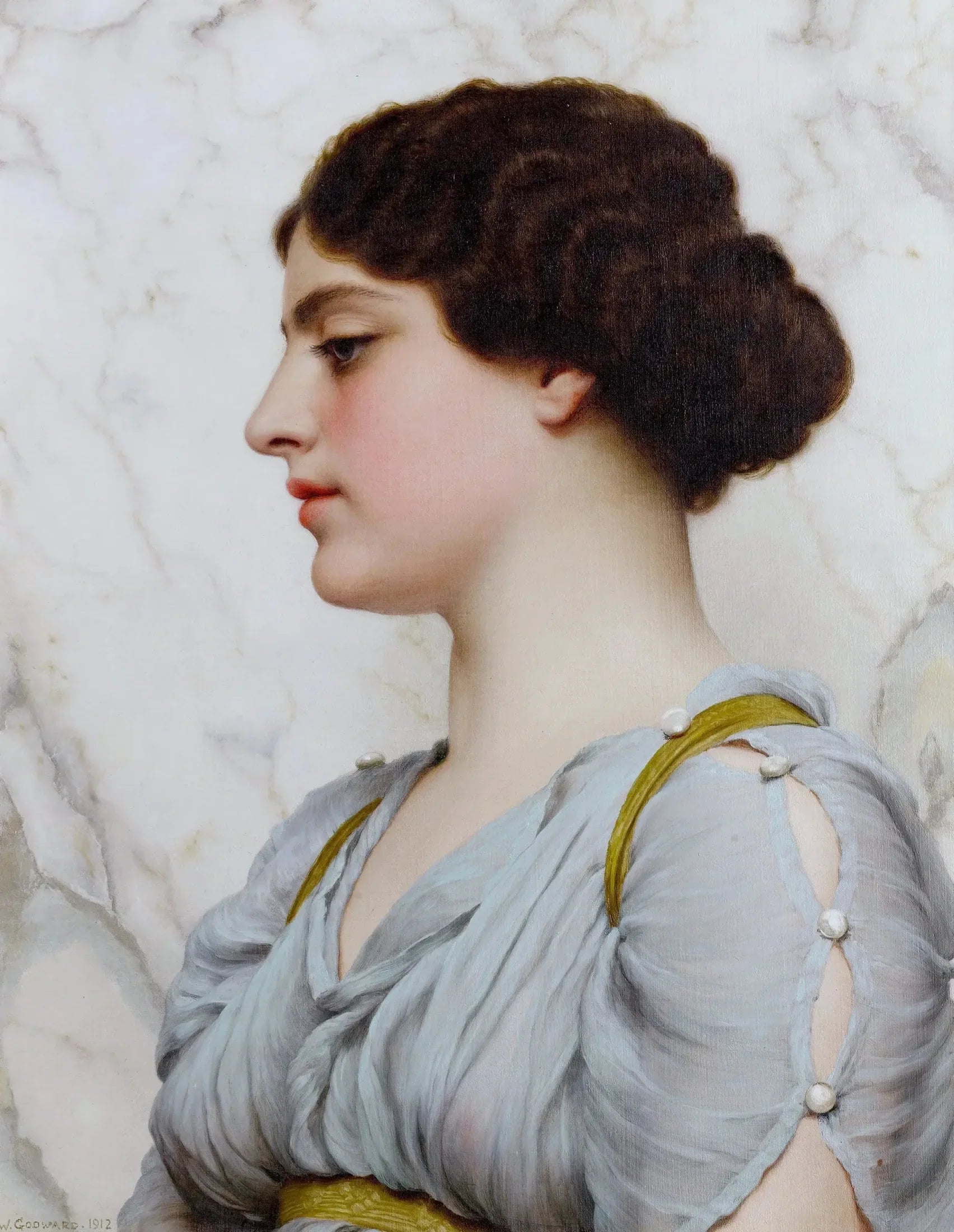Une beauté romaine - John William Godward image 1 reproduction de peinture à l’huile