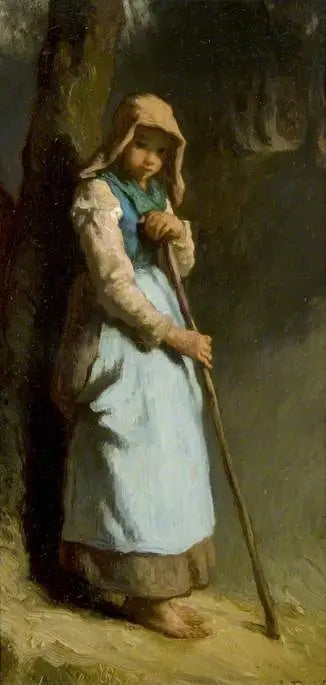 Une bergère - Jean-François Millet image 1 reproduction artisanale de tableau