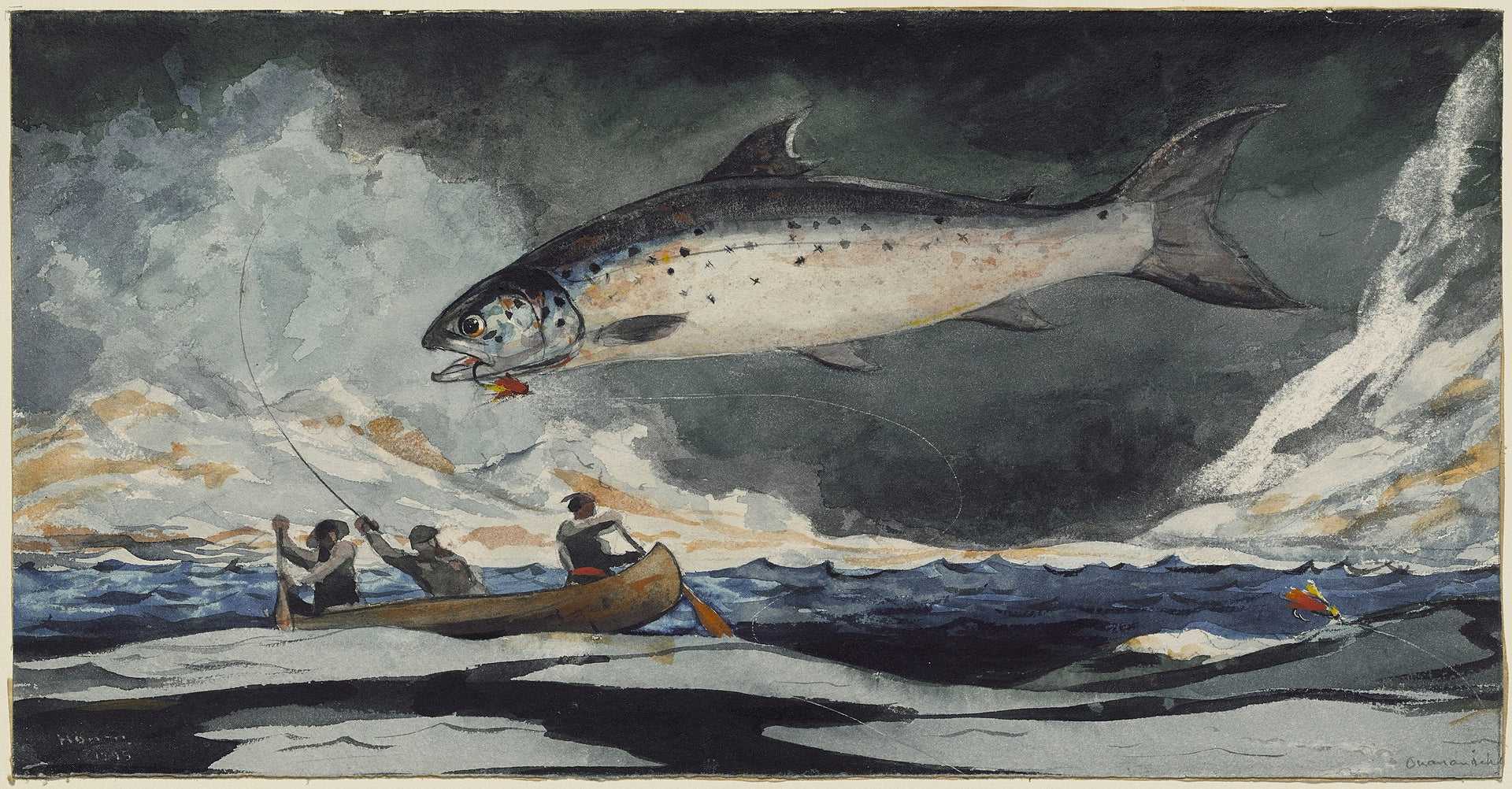 Une bonne piscine, rivière Saguenay - Winslow Homer image 1 copie peinte à la main à l’huile