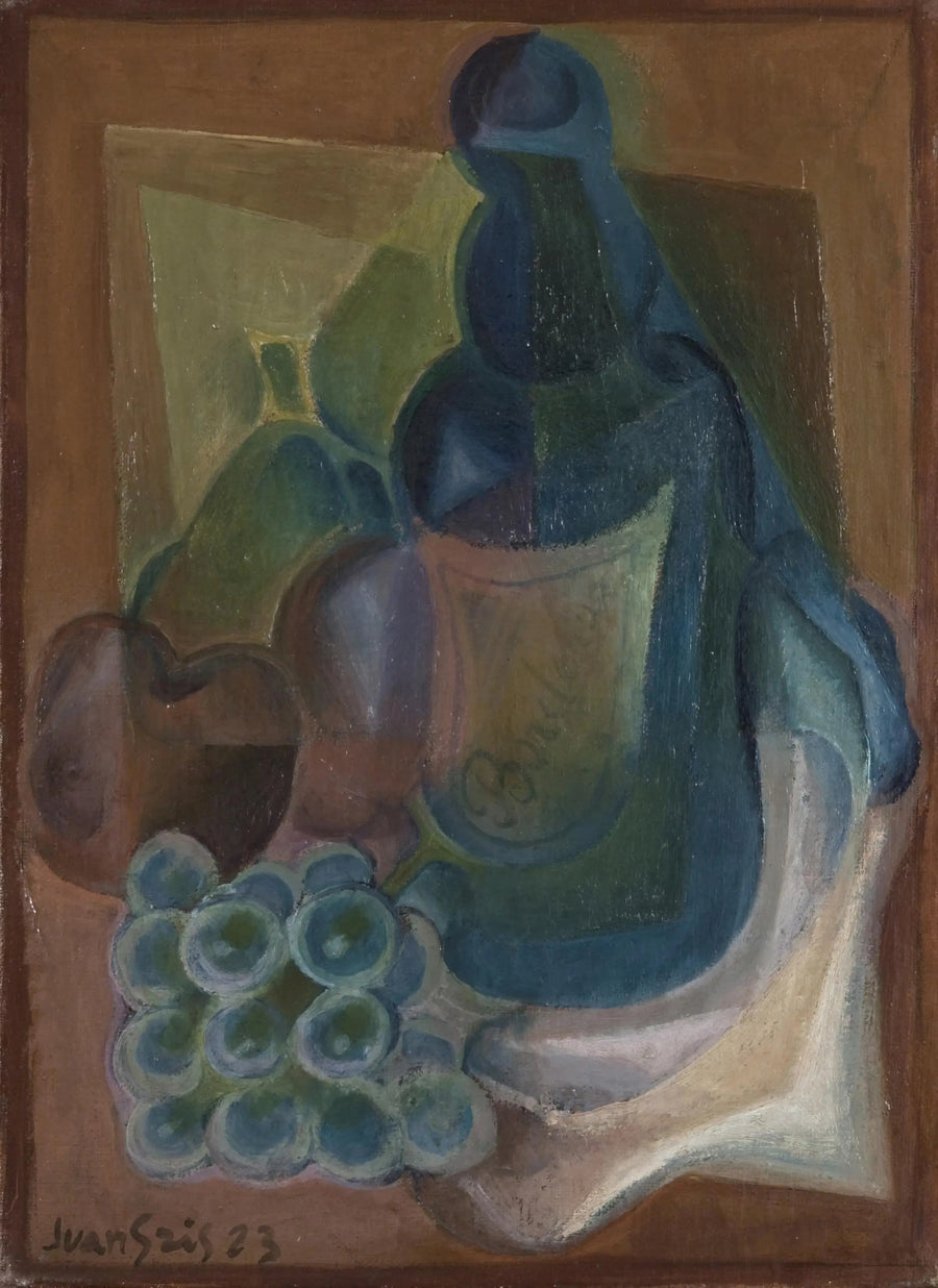 Une bouteille et des fruits - Juan Gris