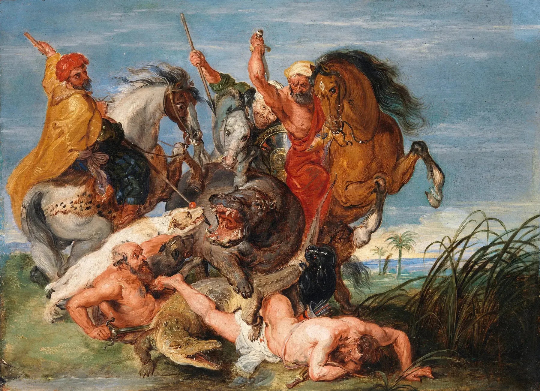 Une chasse à l'hippopotame et au crocodile - Peter Paul Rubens image 1 reproduction réalisée par Alpha Reproduction