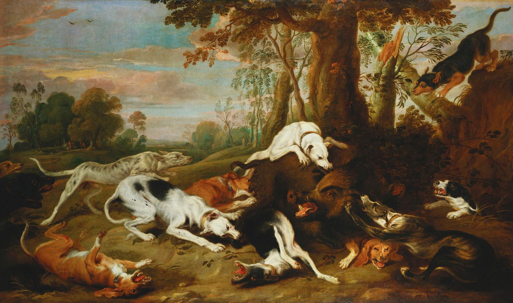 Une chasse au sanglier - Frans Snyders image 1 reproduction de peinture à l’huile