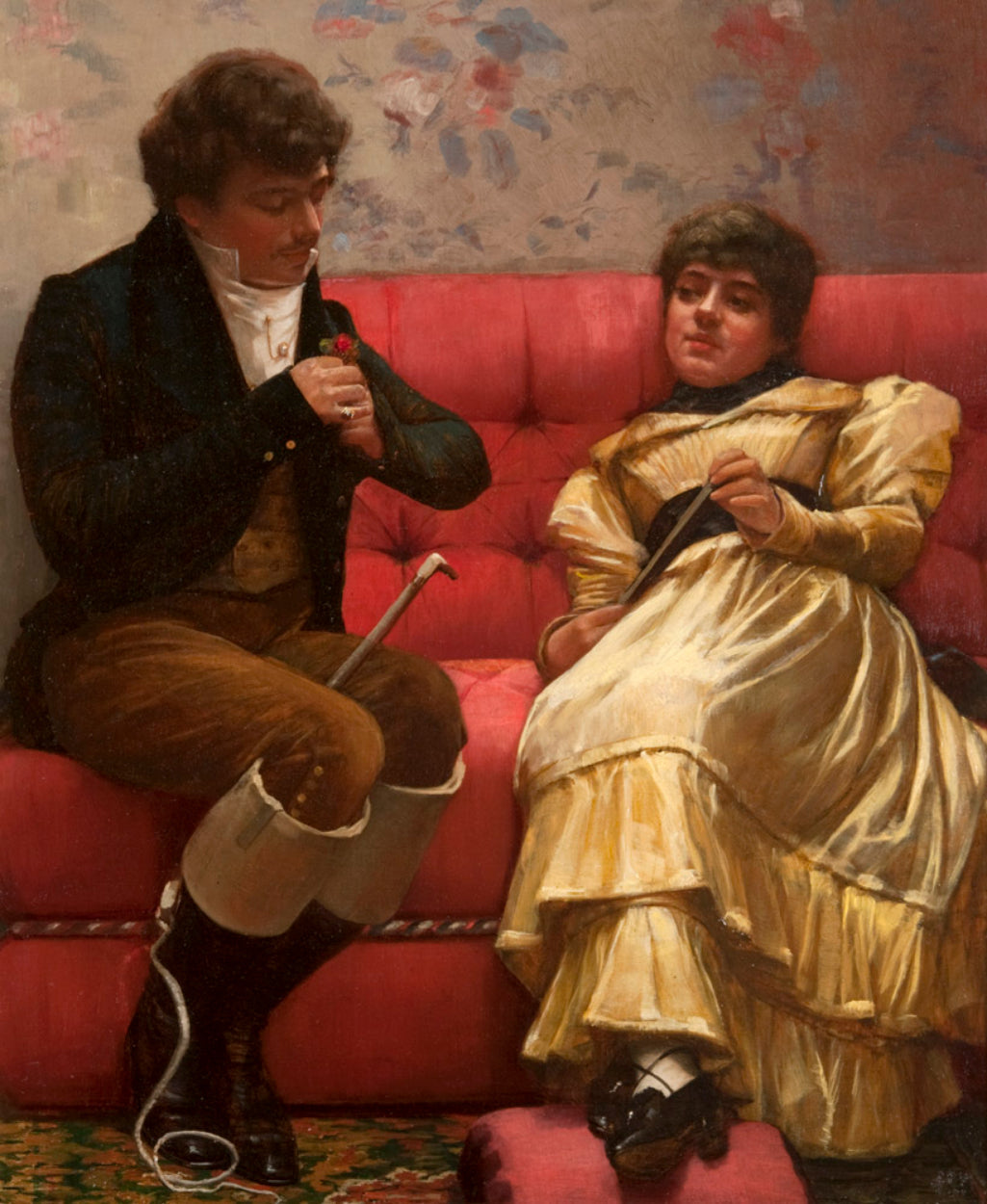 Une conquête, un cœur pour une rose - John Lavery image 1 copie de tableau peinte à la main