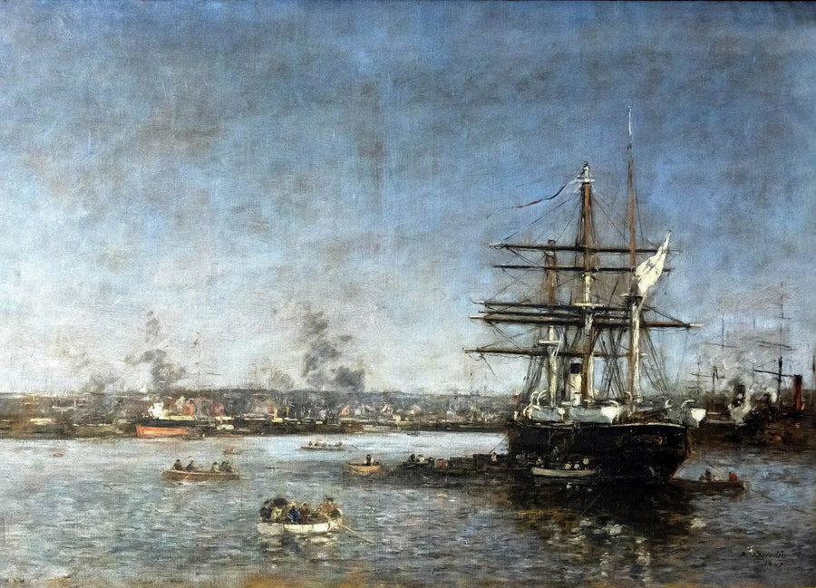 Une corvette russe dans le bassin de l'Eure : Le Havre - Eugène Boudin