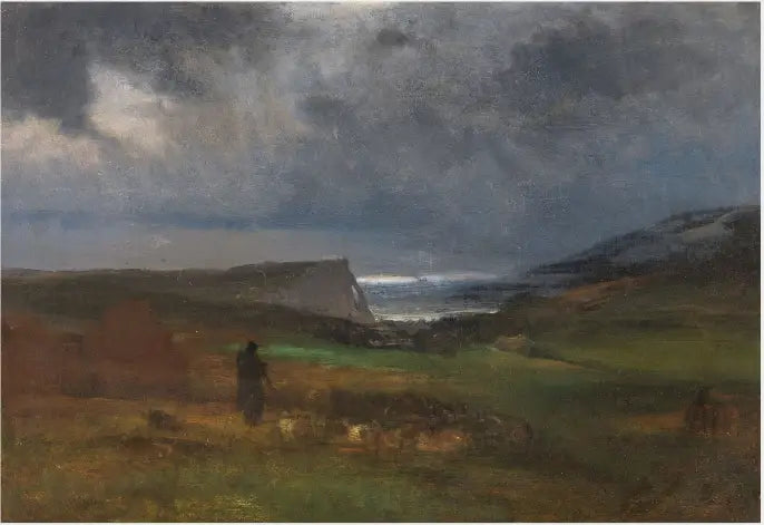 Une côte, le soir - George Inness image 1 copie peinte à la main à l’huile