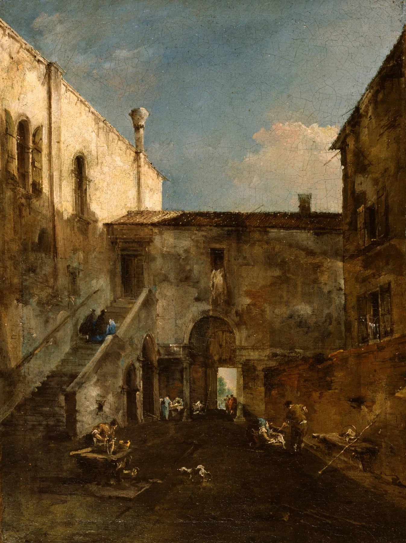 Une cour vénitienne - Francesco Guardi image 1 copie de tableau peinte à la main