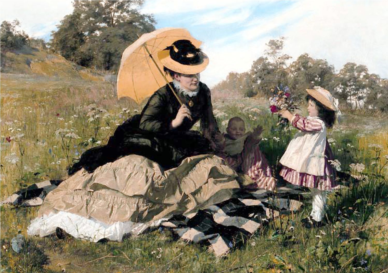 Une couronne pour maman - Gyula Benczúr image 1 tableau peint à l’huile sur toile