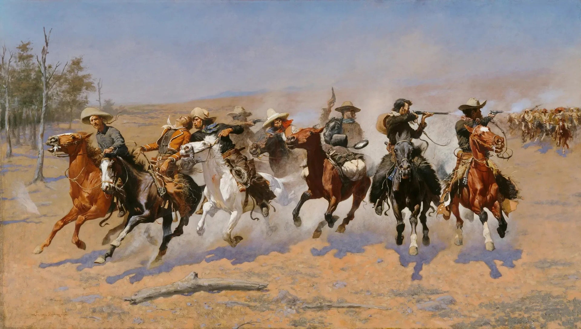 Une course vers le bois - Frederic Remington image 1 copie peinte à la main à l’huile