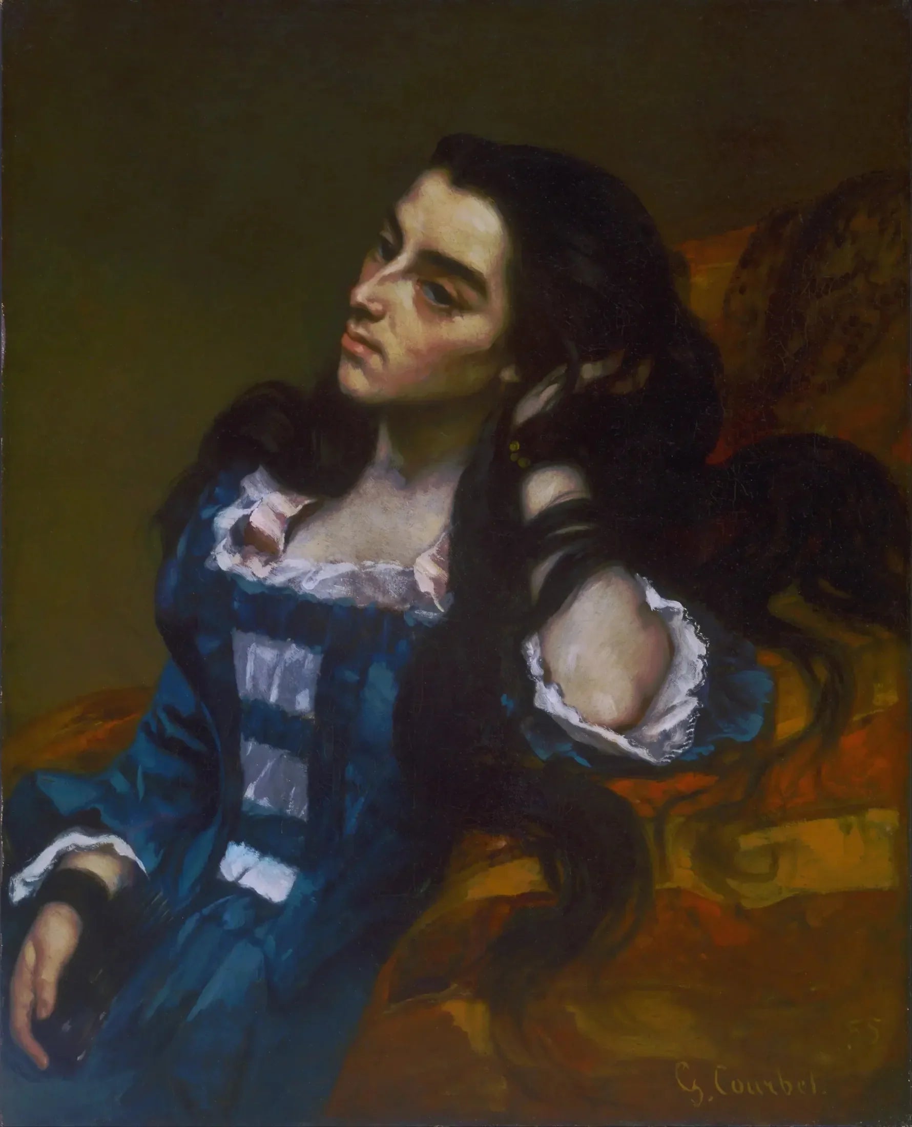 Une dame espagnole - Gustave Courbet image 1 reproduction de peinture à l’huile