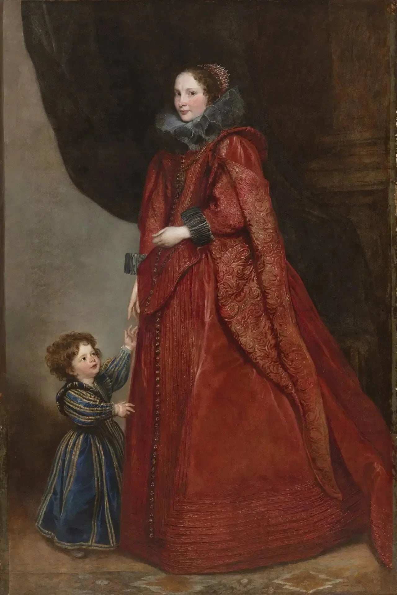 Une dame génoise avec son enfant - Antoine van Dyck image 1 tableau peint à l’huile sur toile