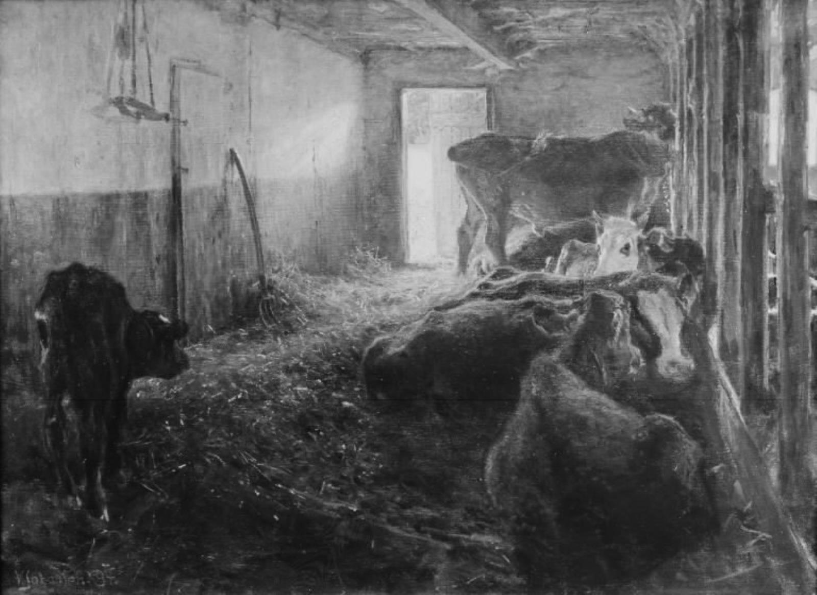 Une étable - Viggo Johansen image 1 tableau peint à l’huile sur toile