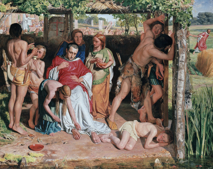 Une famille britannique convertie abrite un missionnaire chrétien persécuté par les druides - William Holman Hunt