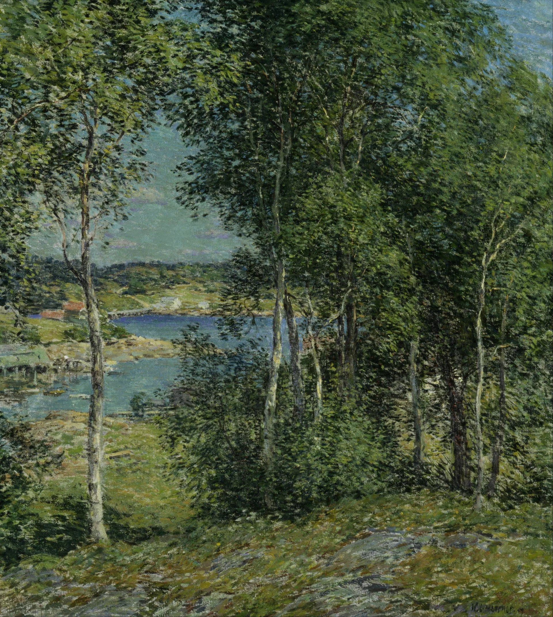 Une famille de bouleaux - Willard Metcalf image 1 reproduction réalisée par Alpha Reproduction