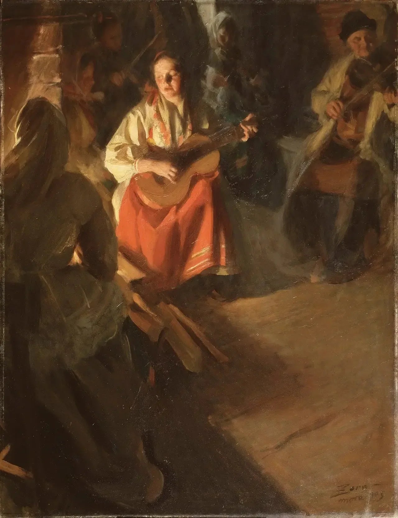 Une famille de musiciens - Anders Zorn image 1 reproduction de peinture à l’huile