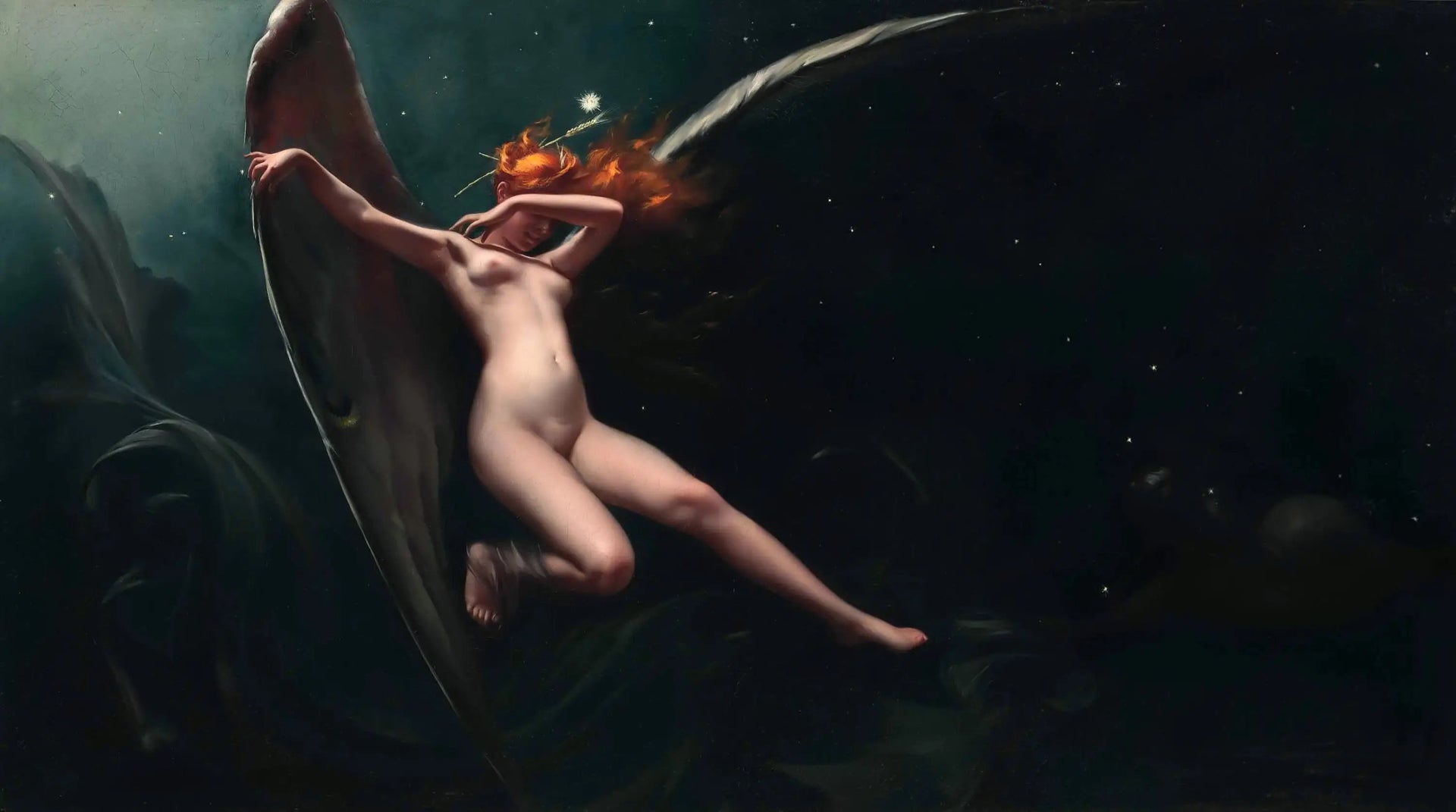 Une fée sous un ciel étoilé - Luis Ricardo Falero image 1 copie peinte à la main à l’huile