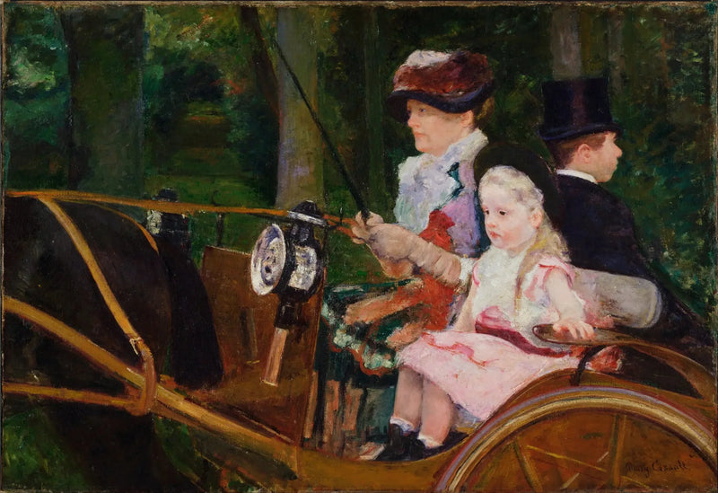 Une femme et une fille au volant - Mary Cassatt