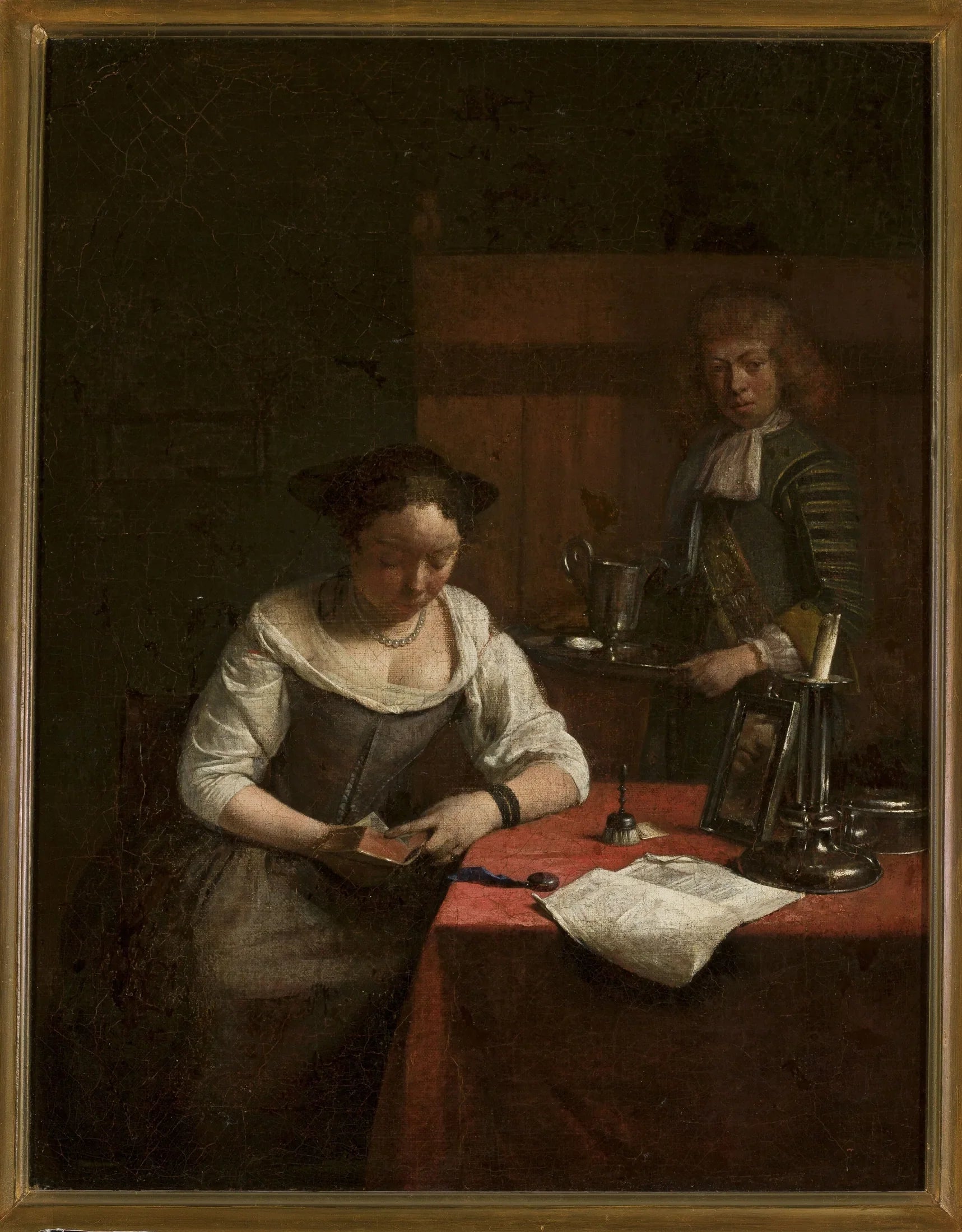 Une femme lisant un livre - Gerard ter Borch image 1 copie peinte à la main à l’huile