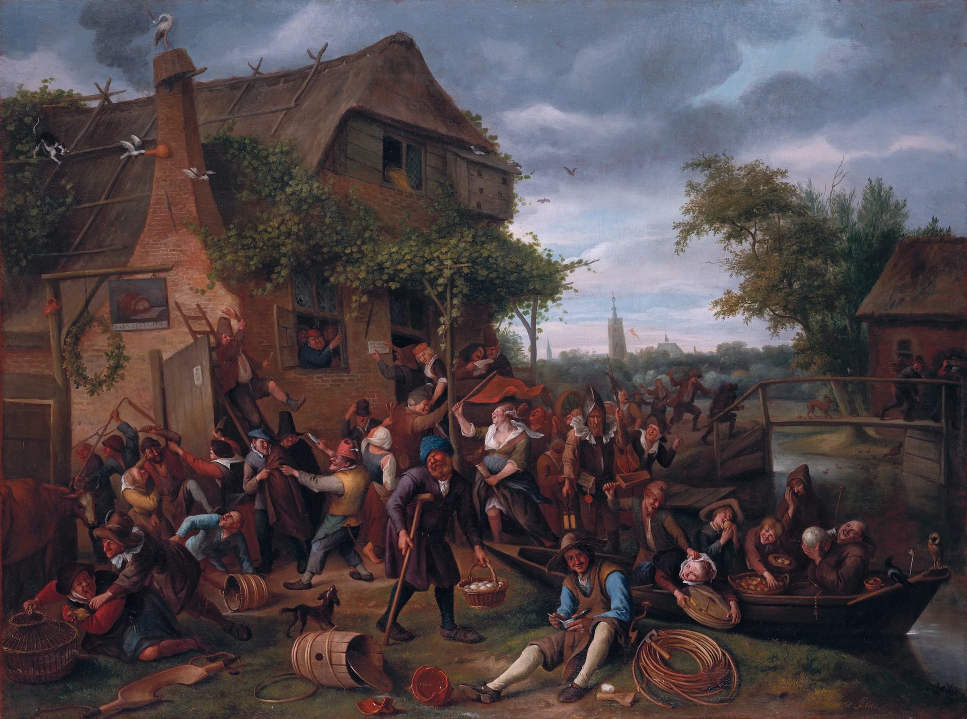 Une fête de village - Jan Steen image 1 copie de tableau peinte à la main