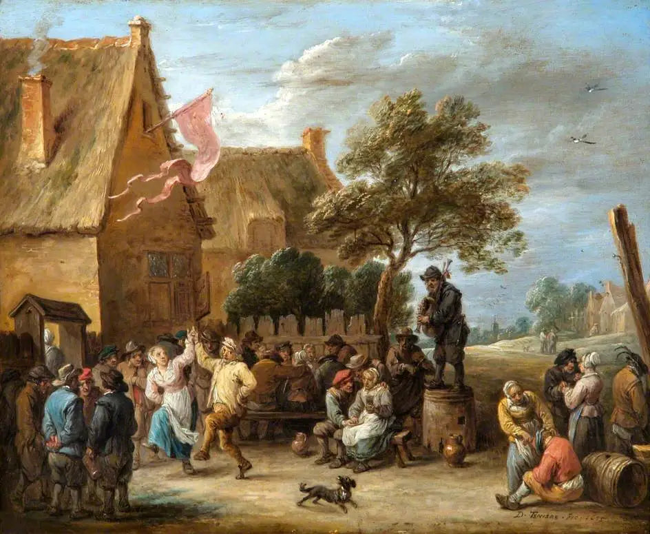 Une fête de village le jour de la Saint-Georges - David Teniers le Jeune image 1 reproduction de peinture à l’huile