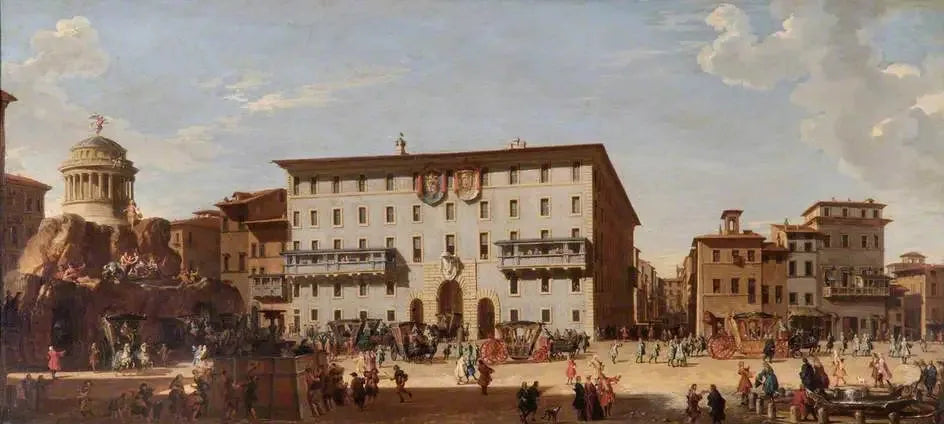 Une fête sur la Piazza di Spagna, Rome, 1727 - Giovanni Paolo Panini image 1 reproduction d’œuvre d’art à l’huile