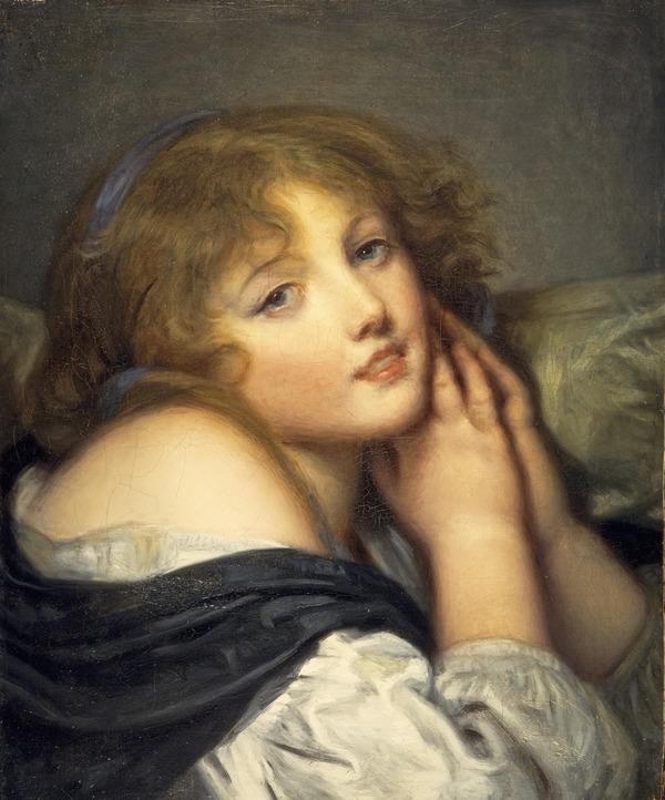 Une fille aux mains jointes - Jean-Baptiste Greuze image 1 tableau peint à l’huile sur toile