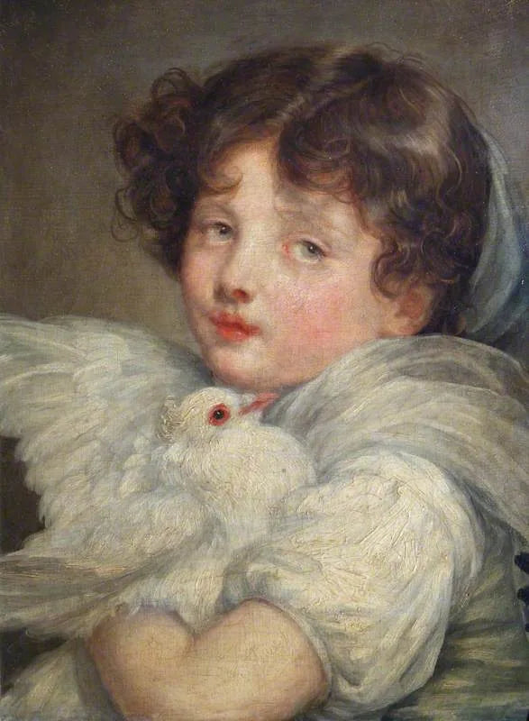 Une fille avec une colombe - Jean-Baptiste Greuze image 1 tableau peint à l’huile sur toile