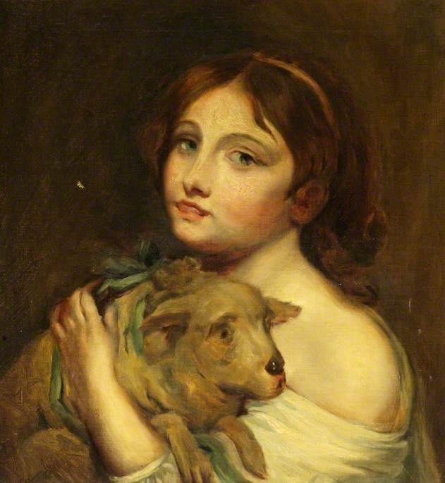 Une fille avec un agneau - Jean-Baptiste Greuze image 1 reproduction d’œuvre d’art à l’huile