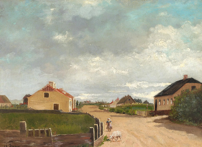 Une fille dans une rue de Skagen. - Anna Ancher