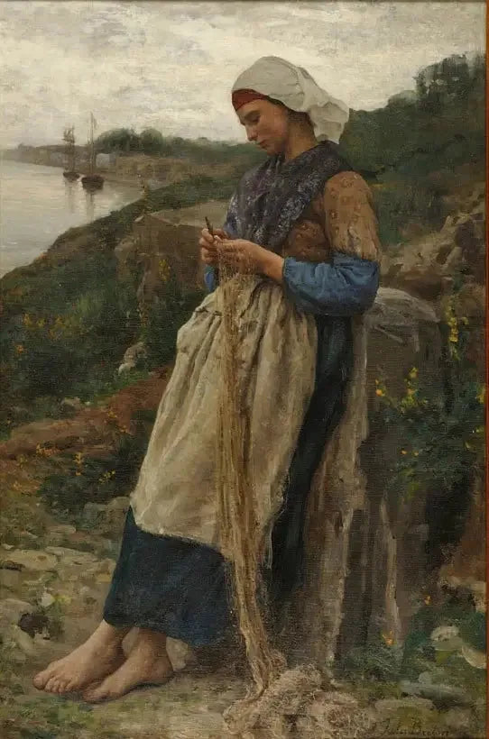 Une Fille de Pêcheur - Jules Breton image 1 tableau peint à l’huile sur toile