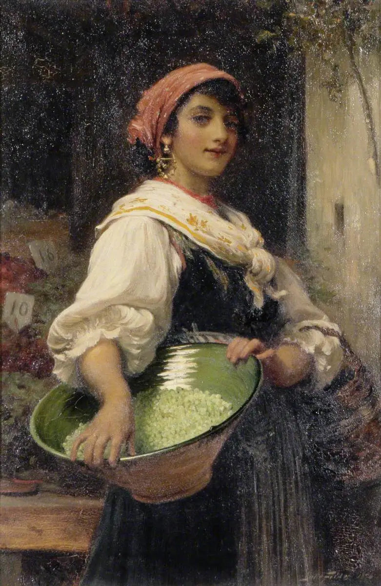 Une fille du marché vénitien - Luke Fildes image 1 tableau peint à l’huile sur toile