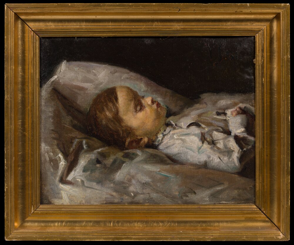 Une fille morte - Viggo Johansen image 1 copie peinte à la main à l’huile