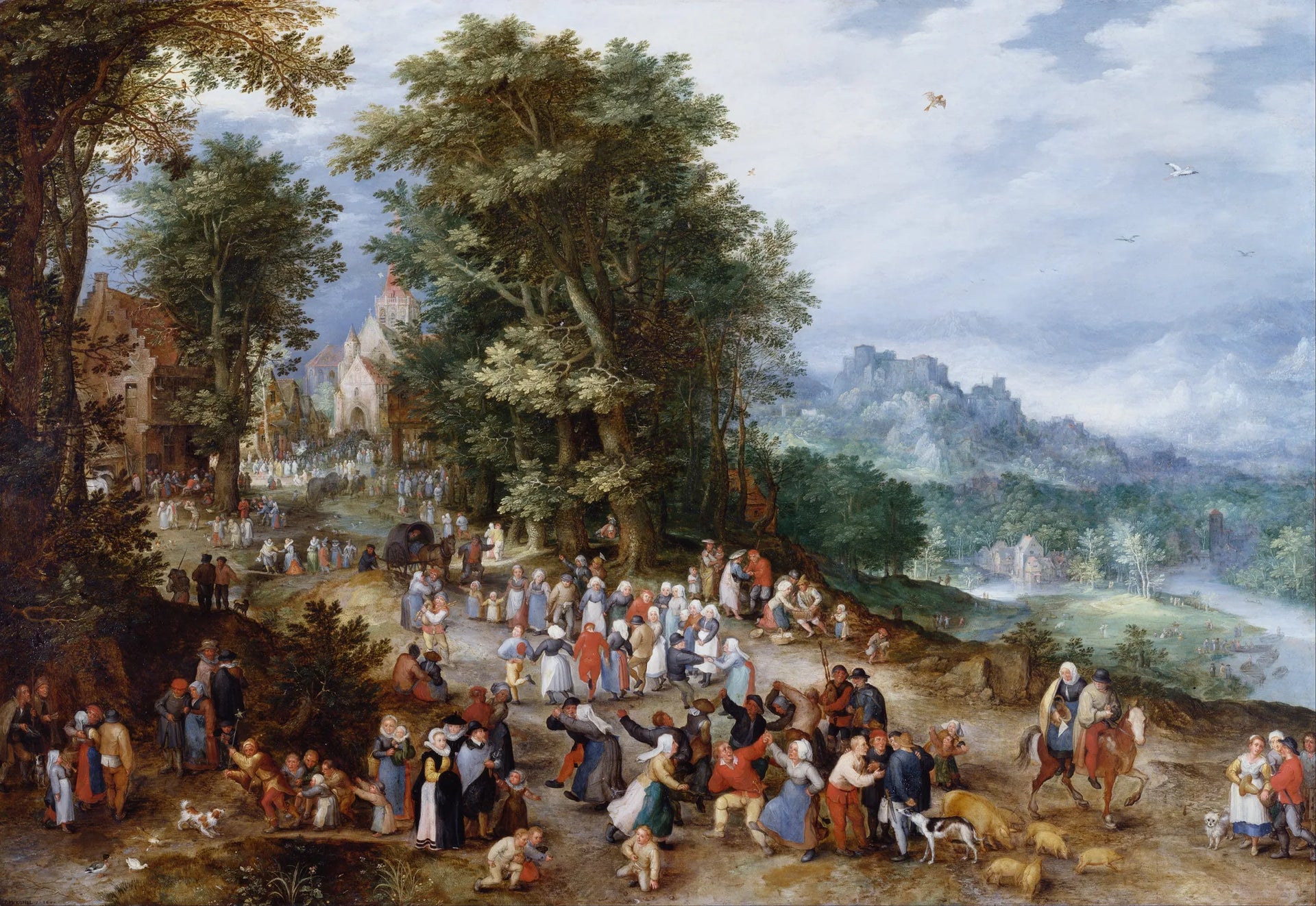 Une foire flamande - Jan Brueghel l'Ancien image 1 reproduction réalisée par Alpha Reproduction