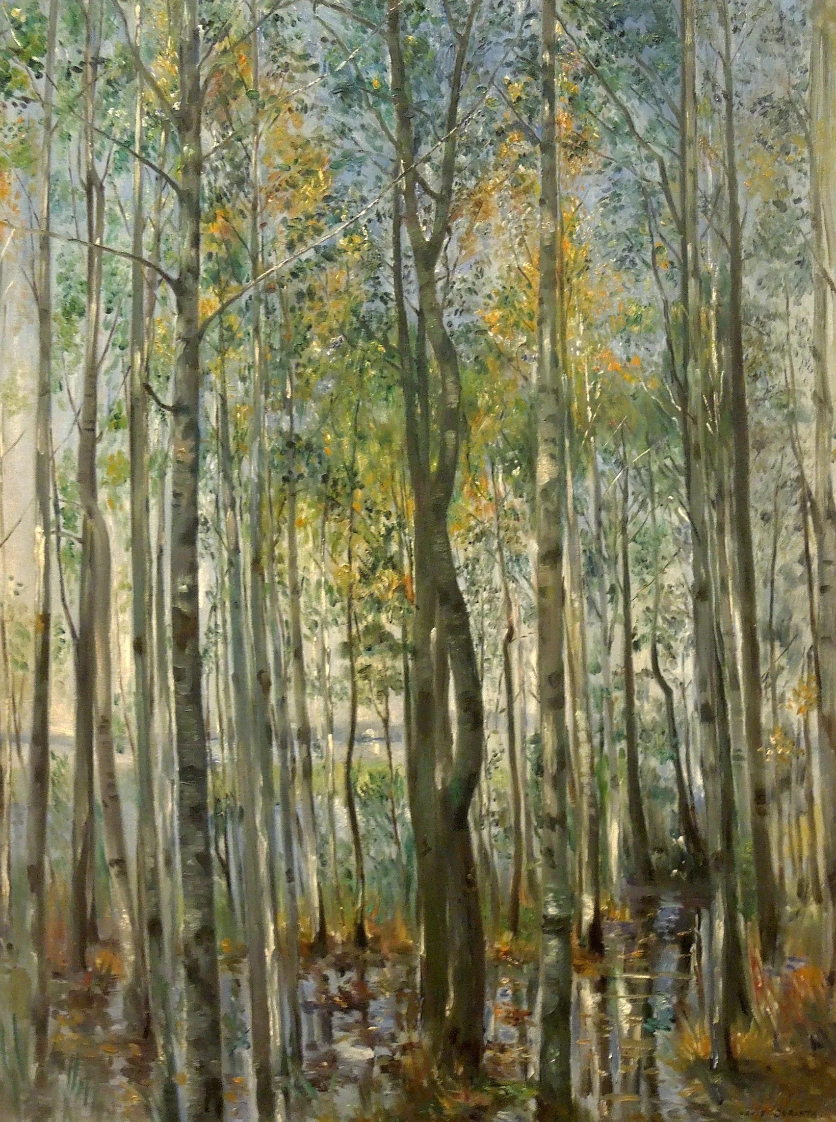 Une forêt. Inondations sur le lac de Starnberg - Lovis Corinth image 1 copie peinte à la main à l’huile
