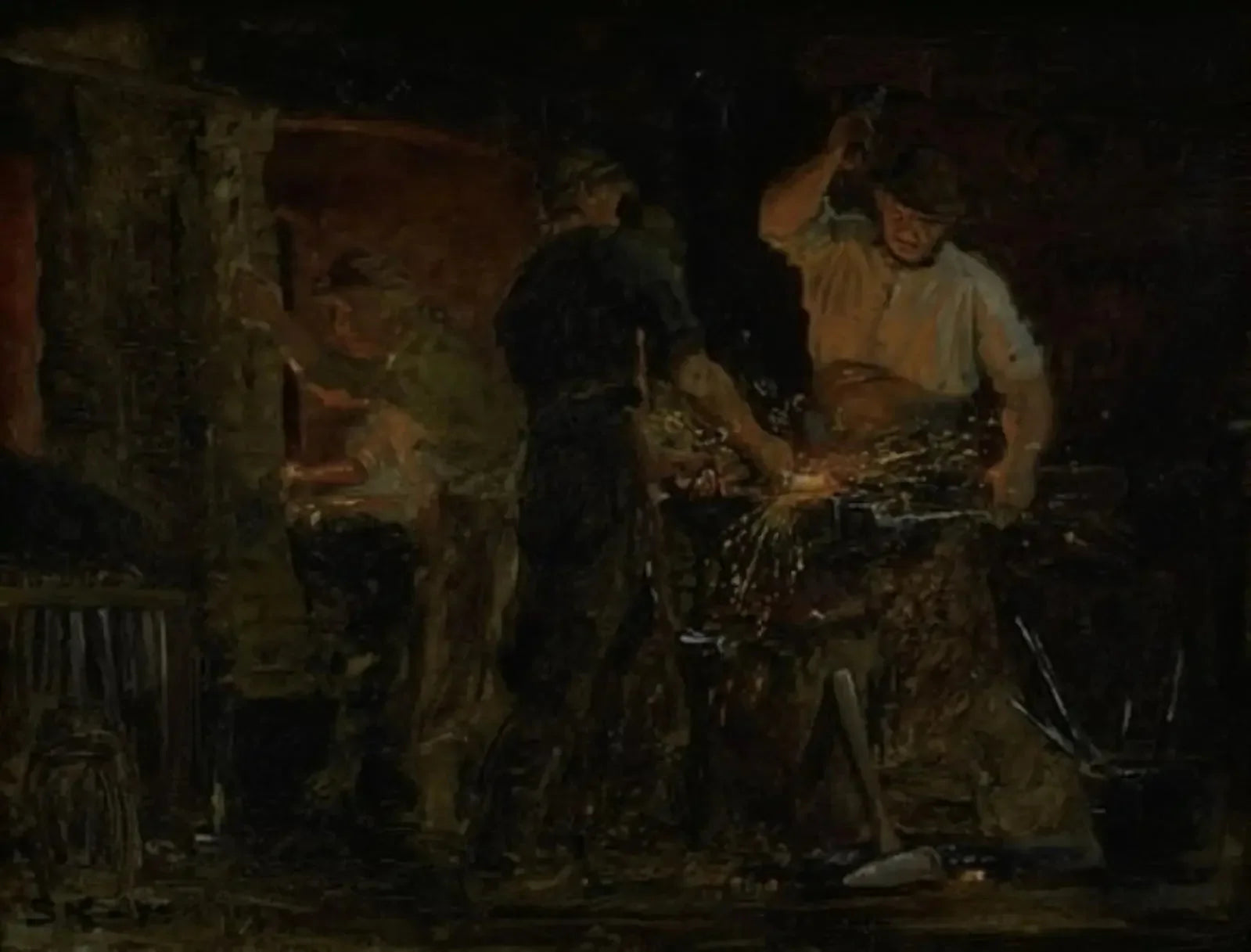 Une forge à Hornbæk - Peder Severin Krøyer image 1 reproduction d’œuvre d’art à l’huile