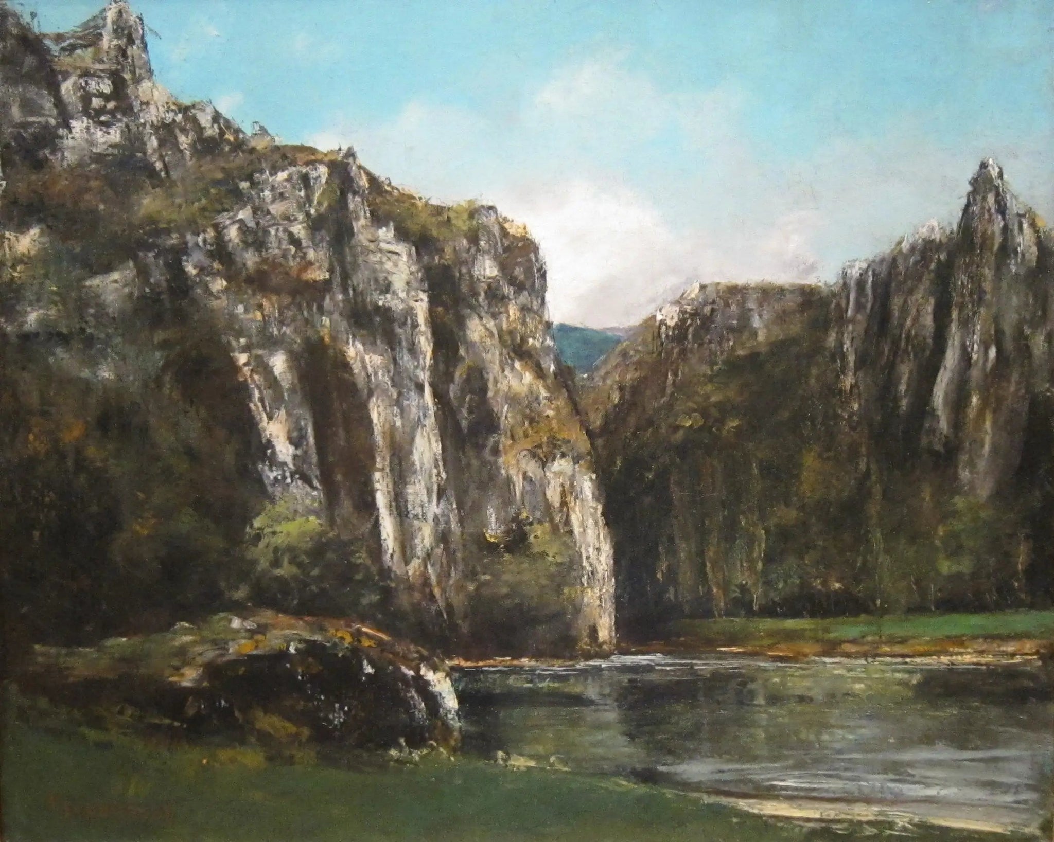 Une gorge dans le Jura - Gustave Courbet image 1 reproduction artisanale de tableau
