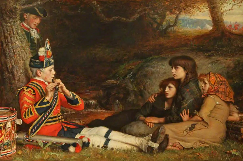 Une idylle de 1745 - John Everett Millais image 2 copie de tableau peinte à la main