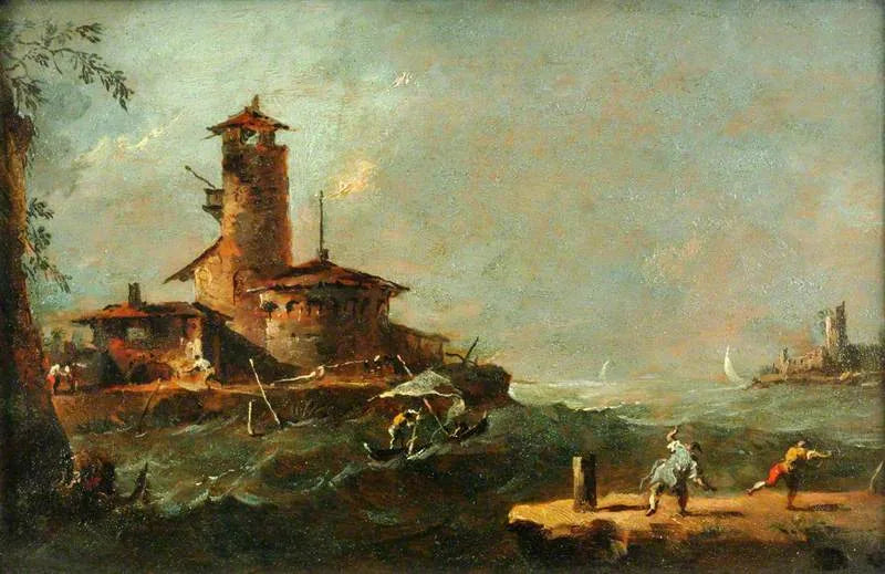 Une île dans le lagon - Francesco Guardi image 1 reproduction de peinture à l’huile